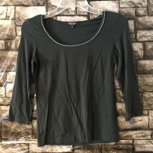 Karen Kane Black Blouse with Rhinestones Size Small